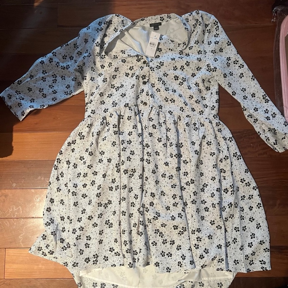 Floral Kids Dress in Black and White